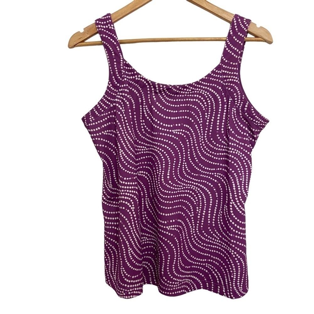 2/40$ COLUMBIA PFG fishing performance cami white purple lightweight top Large